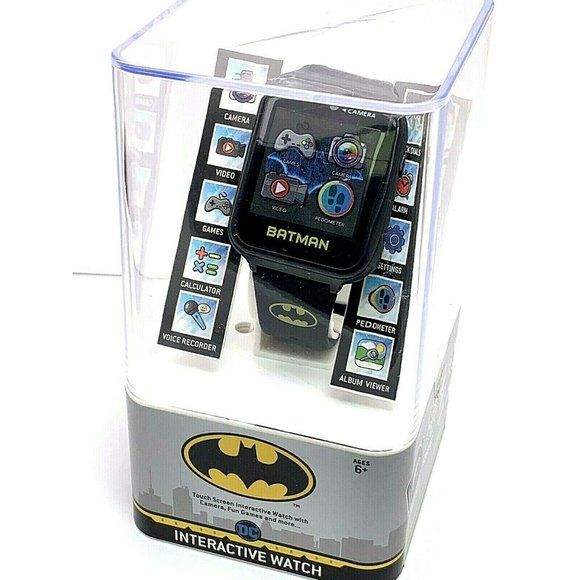Batman Interactive Kids Smart Watch iTime Black 41mm DC Comics Games Camera - Picture 1 of 9